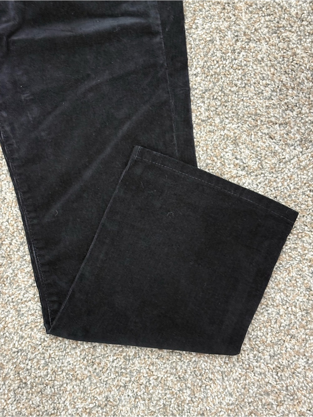 Women’s Lands End 10 Medium Pants Plush Cords Corduroy Black Stretch Straight - Picture 8 of 10